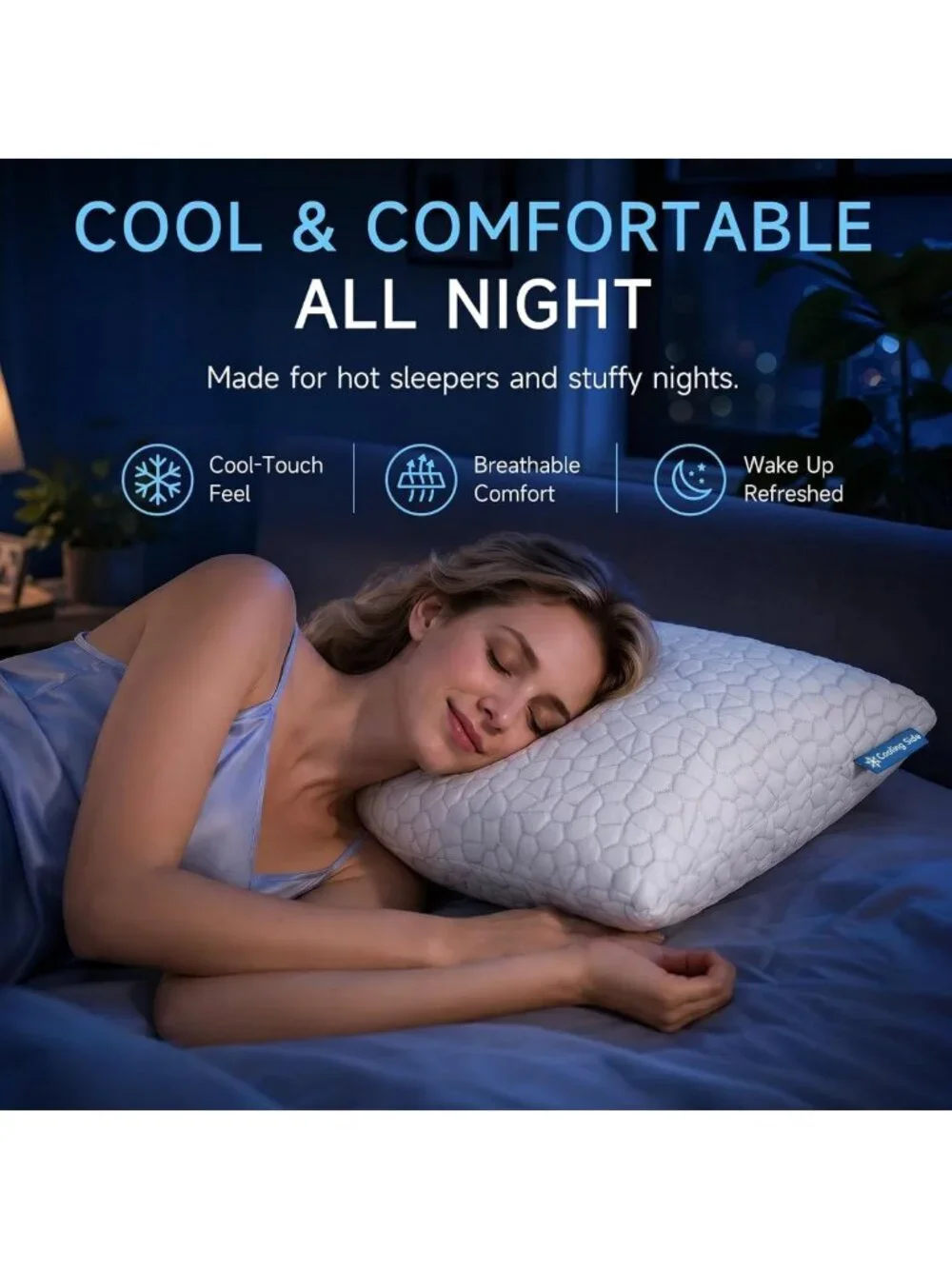 Cooling Shredded Memory Foam Pillows Set of 2 - Adjustable Firmness for All